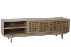 TV-Lowboard 150 x 45 cm Braun/ Rattan