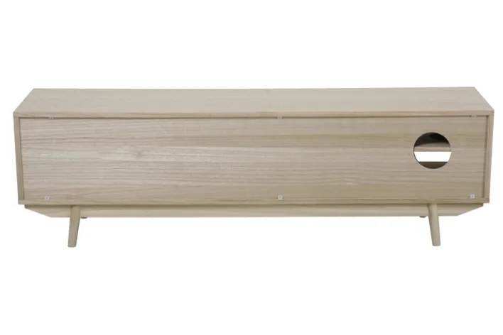 TV-Lowboard 150 x 45 cm Braun/ Rattan