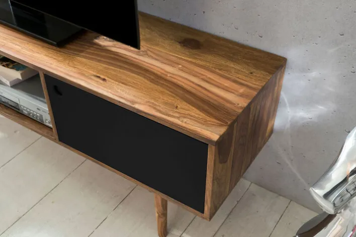TV-Lowboard 140 x 45 cm braun/ schwarz