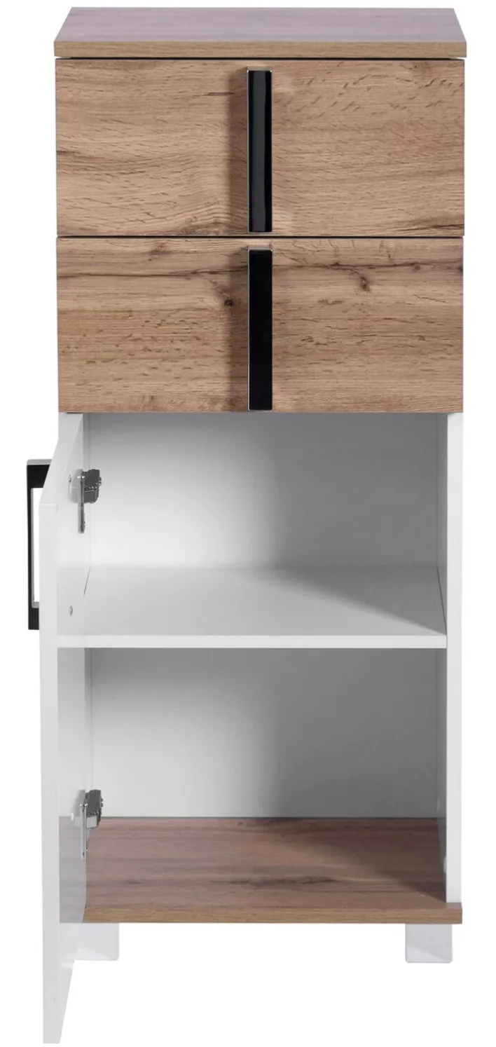 Unterschrank LUCA 40,3 x 94,8 cm weiß/ Eiche Landhaus