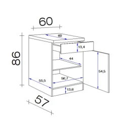 Unterschrank NEO US 60 60 x 86 x 57 cm weiß
