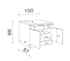 Unterschrank NEO US100 100 x 86 x 57 cm weiß