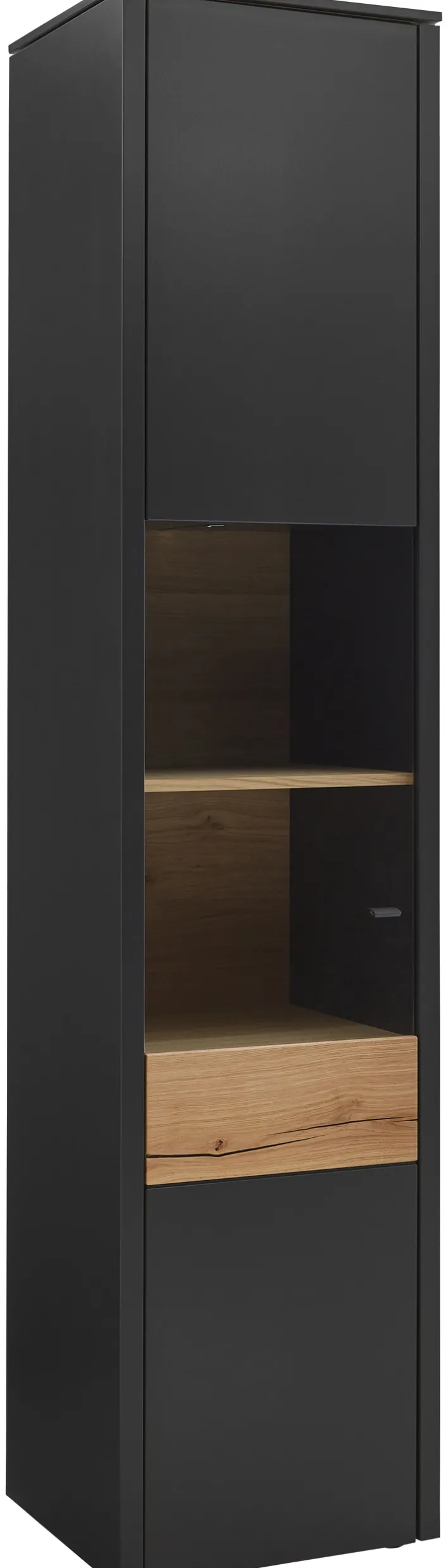 VENJAKOB Vitrine GAME 47 x 208 cm anthrazit/Absetzung Balkeneiche