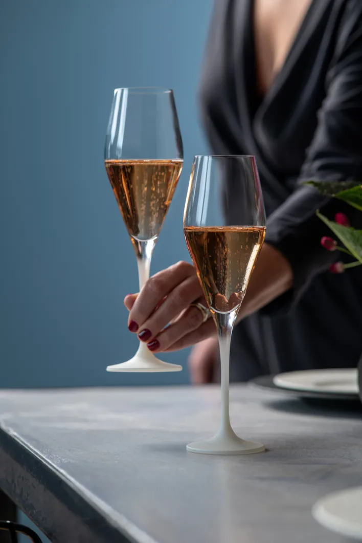 Villeroy & Boch Champagnerglas MANUFACTURE ROCK BLANC 4er Set weiß matt