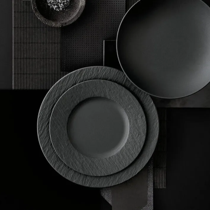 Villeroy & Boch Frühstücksteller MANUFACTURE ROCK 22,5 cm Porzellan grau/schwarz