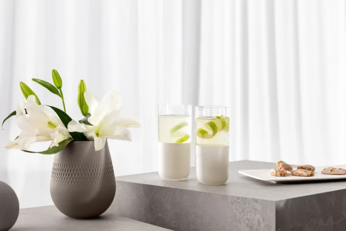 Villeroy & Boch Longdrinkglas MANUFACTURE ROCK BLANC 4er Set weiß matt