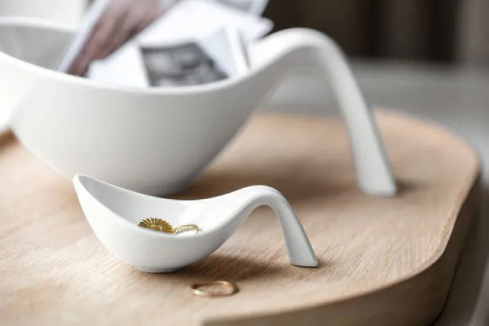 Villeroy & Boch Schale FLOW mit Besteck 3-teilig weiß