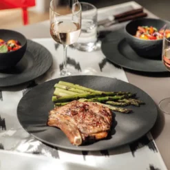 Villeroy & Boch Teller flach /Brotteller Ø 16 cm MANUFACTURE ROCK Schwarzgrau