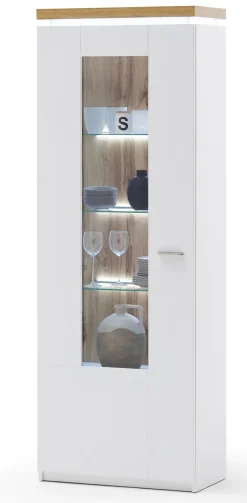 Vitrine AARON weiß/ braun