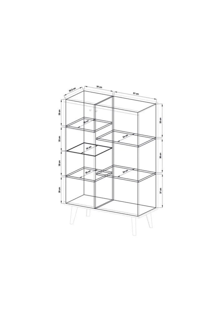 Vitrine ALVA 90 x 134 cm salbeifarbig/braun