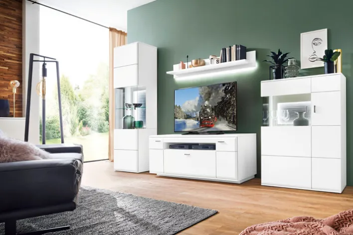 Vitrine AMORA 60 cm NB weiß /anthrazit 3D