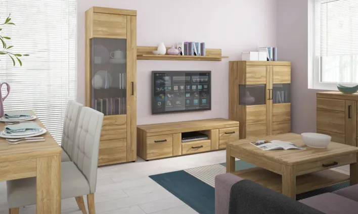 Vitrine CORTINA I 58 x 195 cm Eiche braun