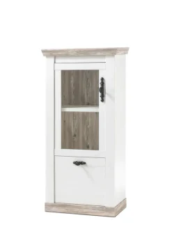Vitrine FLORENZ 71 x 146 cm weiß/braun