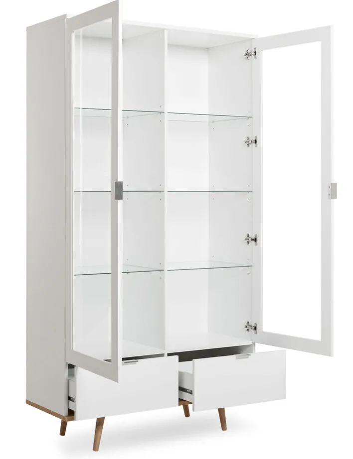 Vitrine GÖTEBORG 100 x 185 cm weiß