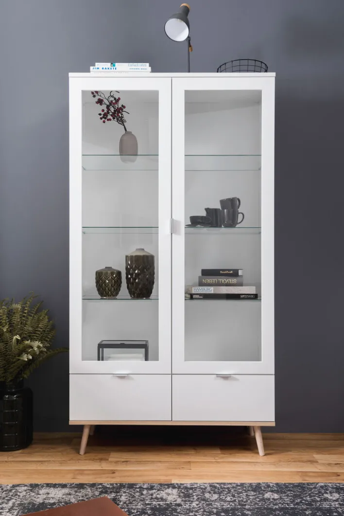 Vitrine GÖTEBORG 100 x 185 cm weiß