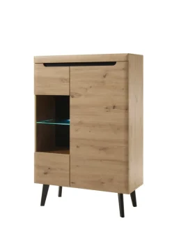 Vitrine TORGE 90x134 cm Eiche Artisan Dekor