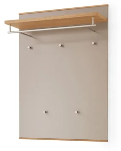 VOSS Garderobenpaneel LOVENO 80 x 109 cm Eiche Bianco/ Lack taupe