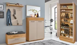 VOSS Garderobenpaneel LOVENO 80 x 109 cm Eiche Bianco/ Lack taupe