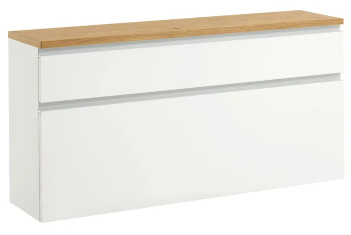 VOSS Hängeschuhschrank SALEA 120 x 61 cm Lack weiß/ Balkeneiche