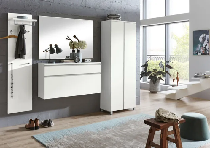 VOSS Hängeschuhschrank SALEA 120 x 61 cm Lack weiß/ Balkeneiche