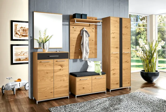 VOSS Sitzkissen LEVIO 80 x 38 cm Lederlook anthrazit