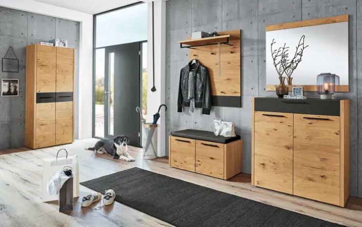 VOSS Sitzkissen LEVIO 80 x 38 cm Lederlook anthrazit