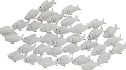 Wandbild FISCHSCHWARM Eisen grau