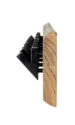 Wandgarderobe 90 x 15 cm Akazie Massivholz/schwarz