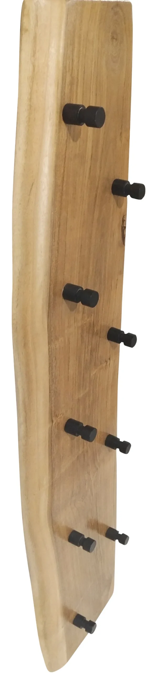 Wandgarderobe 99 x 22,5 cm Akazie mit Baumkante natur
