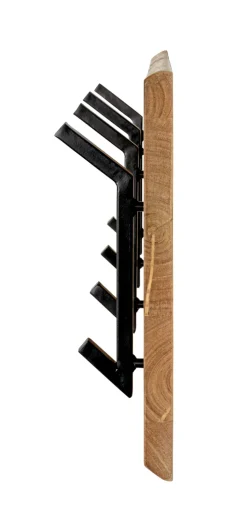 Wandgarderobe 90 x 36 cm Akazie Massivholz/schwarz