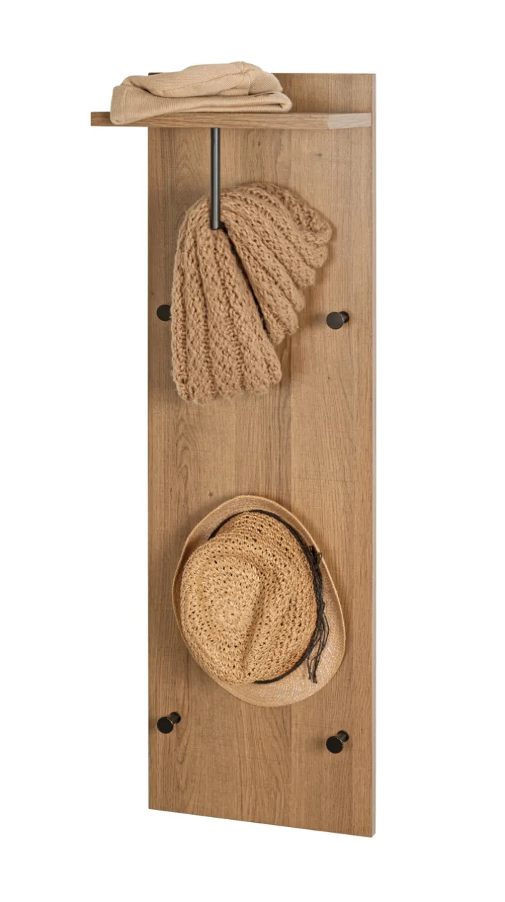 Wandgarderobe 30 x 100 cm braun/schwarz