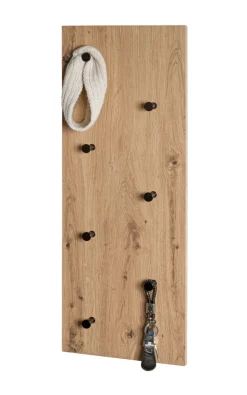 Wandgarderobe 80 x 30 cm Eiche-Dekor/schwarz
