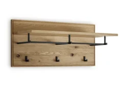 Wandgarderobe 80 x 37 cm Eiche massiv/schwarz