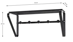 Wandgarderobe 45 x 20 cm Schwarz