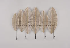 Wandgarderobe ALMA 49 x 35 cm goldfarbig/schwarz