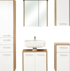 Wandschrank 40 x 72 cm braun/weiß