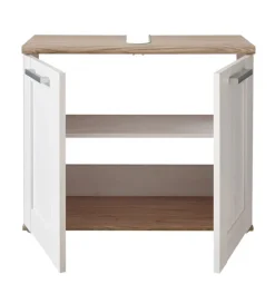 Waschbeckenunterschrank CASA 80 x 66 cm braun/ weiß