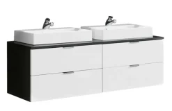 Waschbeckenunterschrank CONCEPT ONE 120 x 48 cm Graphitgrau/ HG weiß