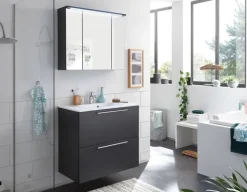 Waschbeckenunterschrank KLIMAX 85 cm Holznachbildung grau