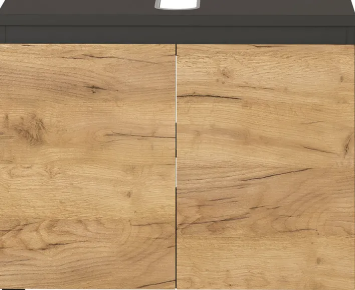 Waschbeckenunterschrank MAYOR Graphit/ Navarra Eiche