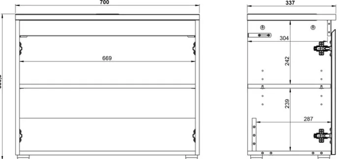 Waschbeckenunterschrank MAYOR Graphit/ Navarra Eiche