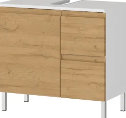 Waschbeckenunterschrank SOPHIE 60x56x34 weiß/Grandson-Eiche Nb.