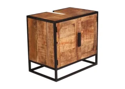 Waschbeckenunterschrank 67 x 62 cm Mangoholz natur/schwarz