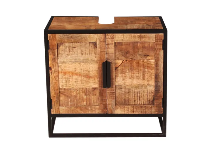 Waschbeckenunterschrank 67 x 62 cm Mangoholz natur/schwarz