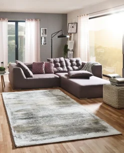 Webteppich MODENA 160 x 230 cm grau/gold