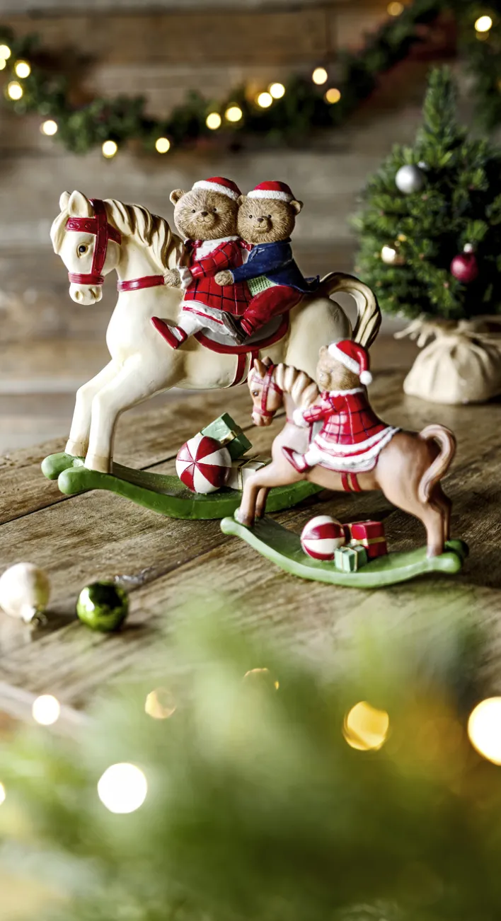 Weihnachten Deko-Objekt Weihnachts-Bär 22x8x20,5cm Braun/Bunt