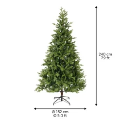 Weihnachtsbaum Kunststoff Metall 240 x 152 x 152 cm Grün/Schwarz