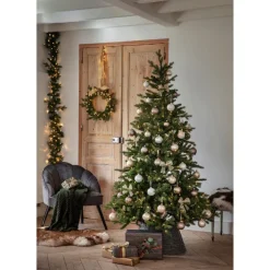 Weihnachtsbaum Kunststoff Metall 240 x 152 x 152 cm Grün/Schwarz