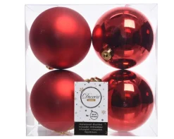 Weihnachtskugeln MIX 4-teilig je 10 cm rot