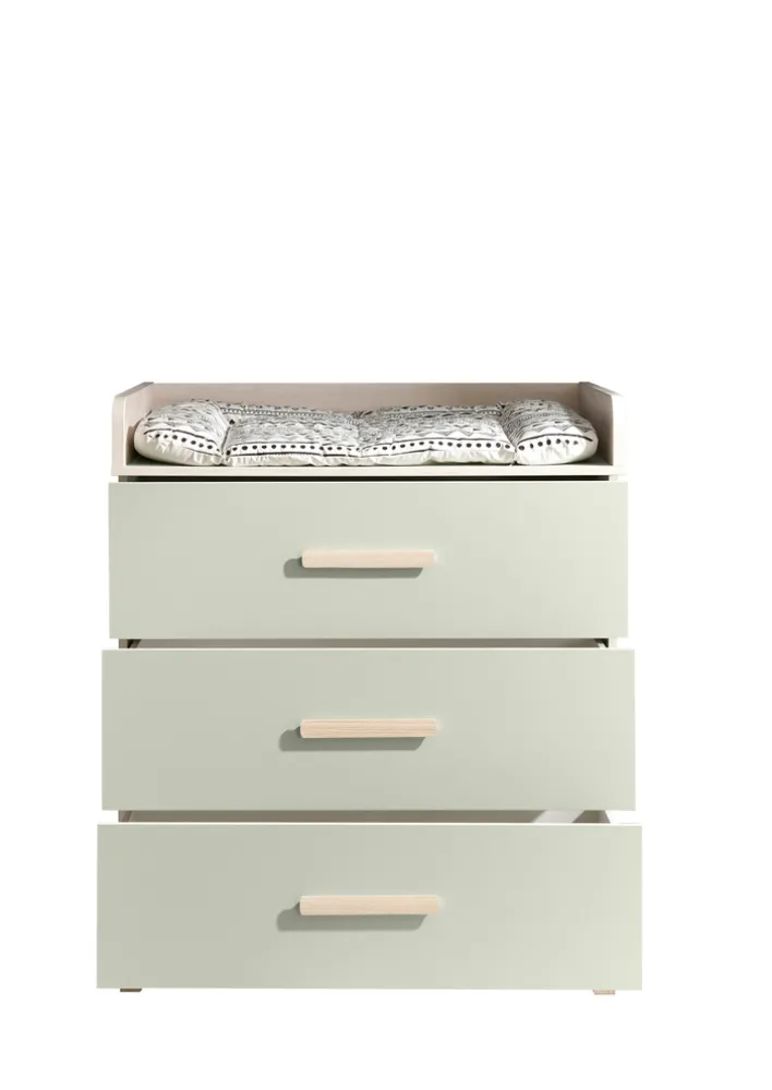 Wickelkommode PRIZZI pastellgrün/ braun